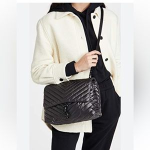 Rebecca Minkoff‎ Edie Jumbo Quilted Nylon Flap Crossbody Purse Bag Black NWOT
